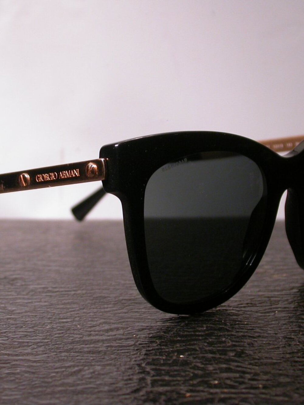 Giorgio Armani Designer Black and Gold Sunglasses Made in Italy